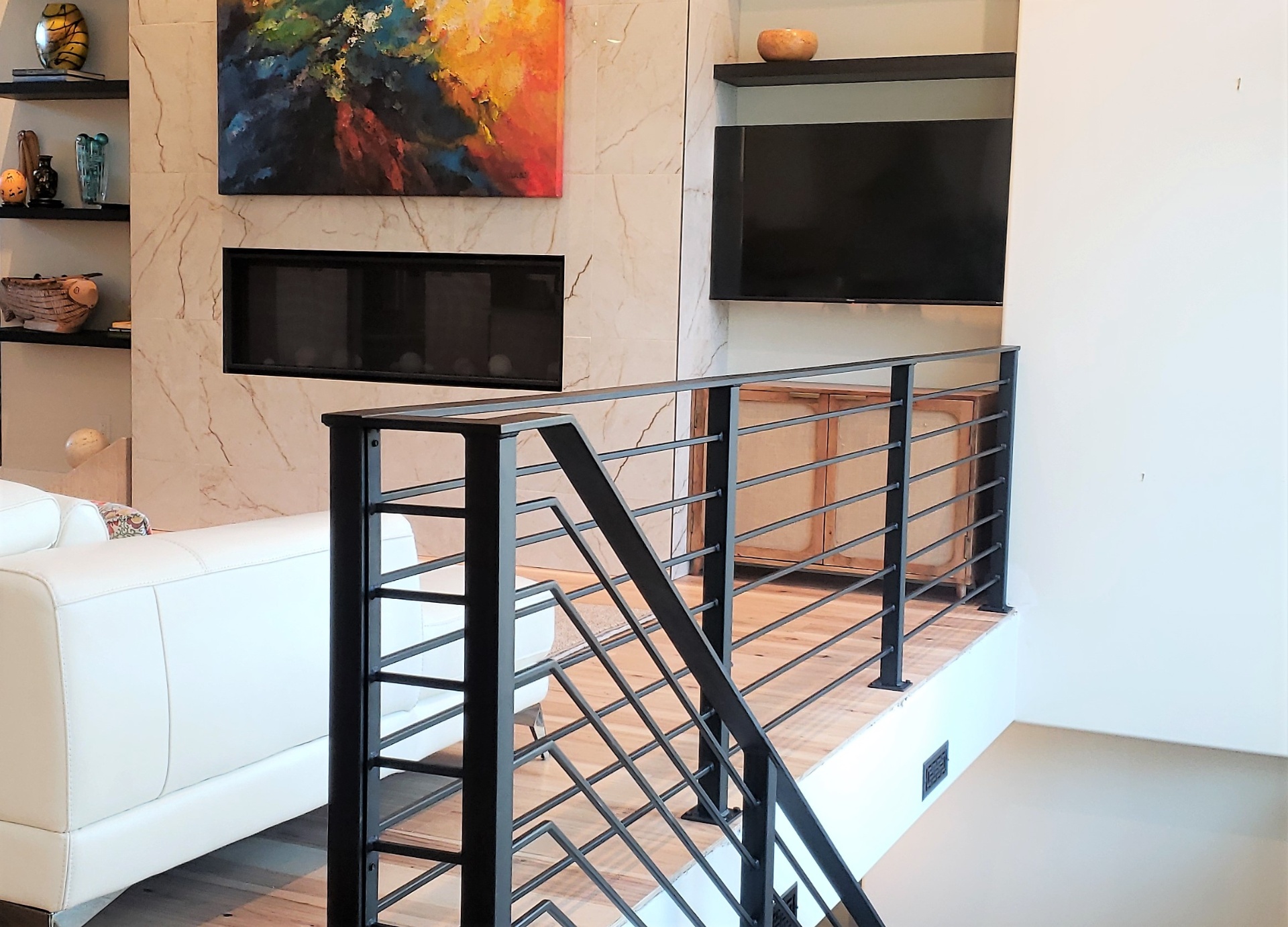 Open Stair & Living Feature Wall